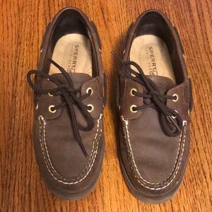 Brown Leather Sperry Topsider Boat Shoes Size 5 M